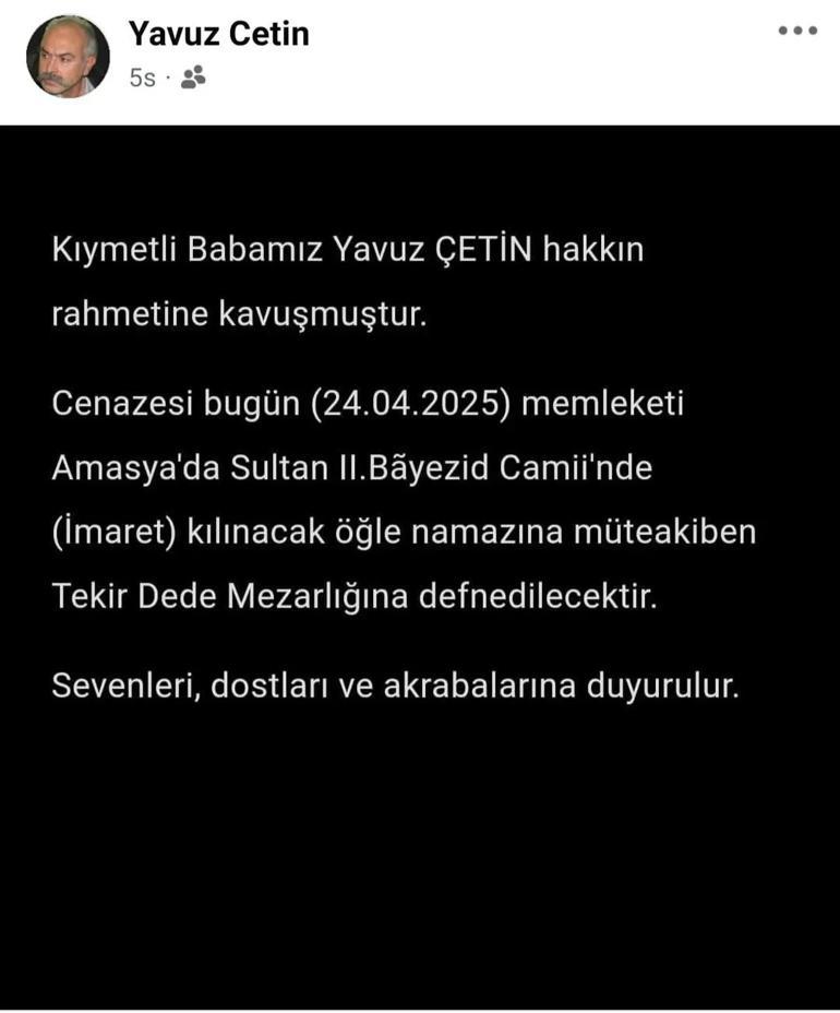 Yavuz çetin oyuncusu Yavuz çetin kimdir çünkü öldü, Yavuz Çetin hastalığı hayatını kaybetti