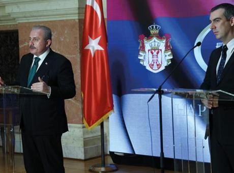 TBMM Başkanı Şentop, Sırbistan Meclis Başkanı Orliç ile bir araya geldi